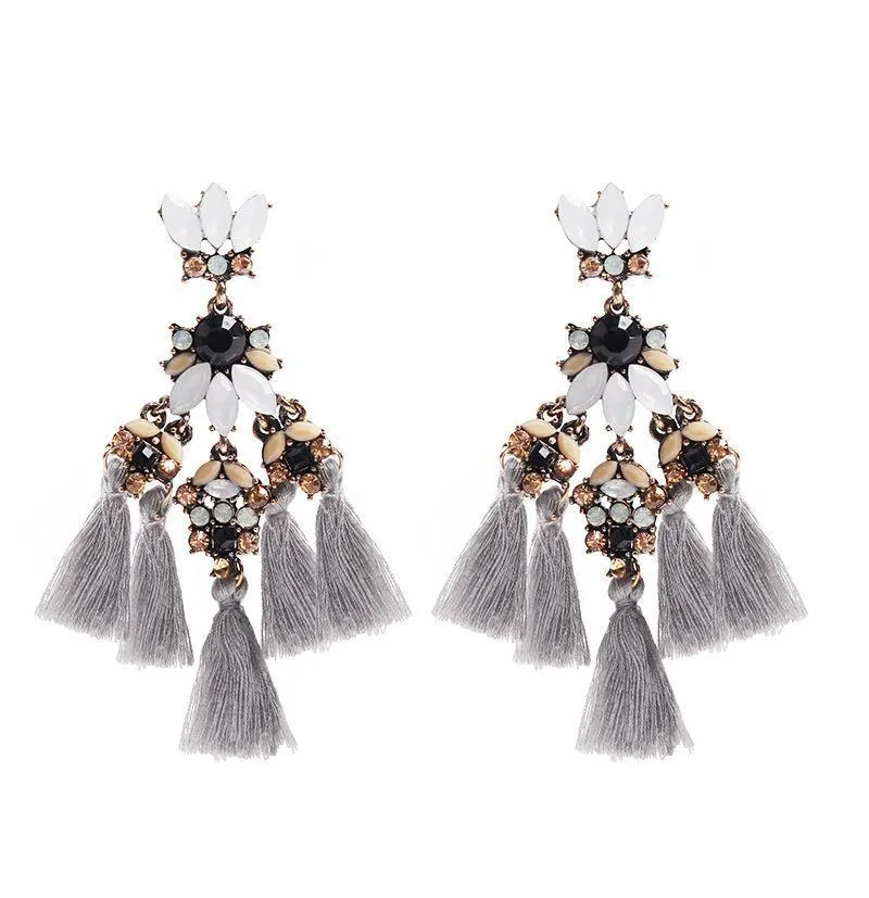 1 pair tassel earring make statement fashion fringed Bohemia jewelry for party