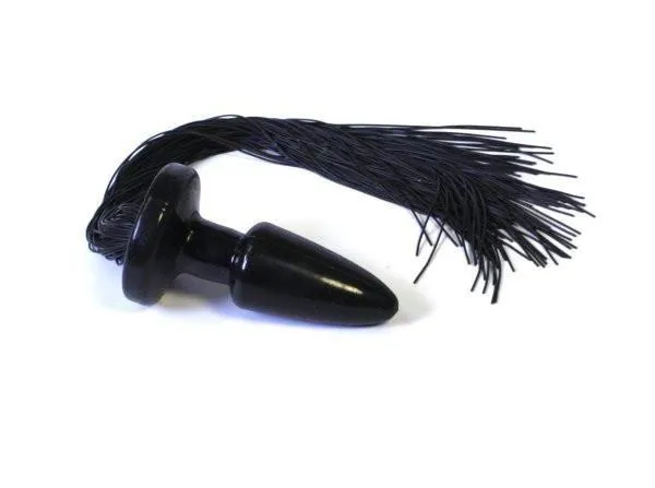 8397LT      Black Pony Play Butt Plug with Rubber Tail - LAST CHANCE - Final Closeout!