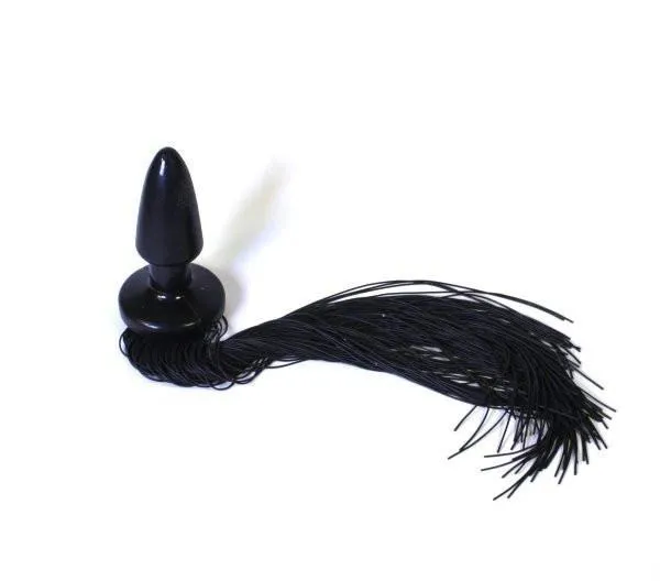 8397LT      Black Pony Play Butt Plug with Rubber Tail - LAST CHANCE - Final Closeout!