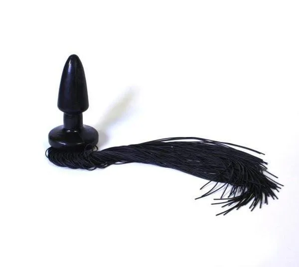 8397LT      Black Pony Play Butt Plug with Rubber Tail - LAST CHANCE - Final Closeout!