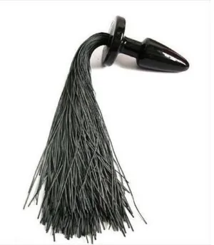 8397LT      Black Pony Play Butt Plug with Rubber Tail - LAST CHANCE - Final Closeout!