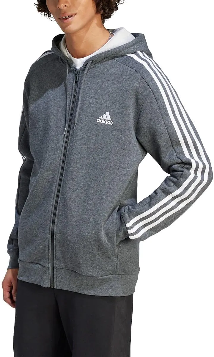 adidas Men's Essentials Fleece 3-Stripes Full-Zip