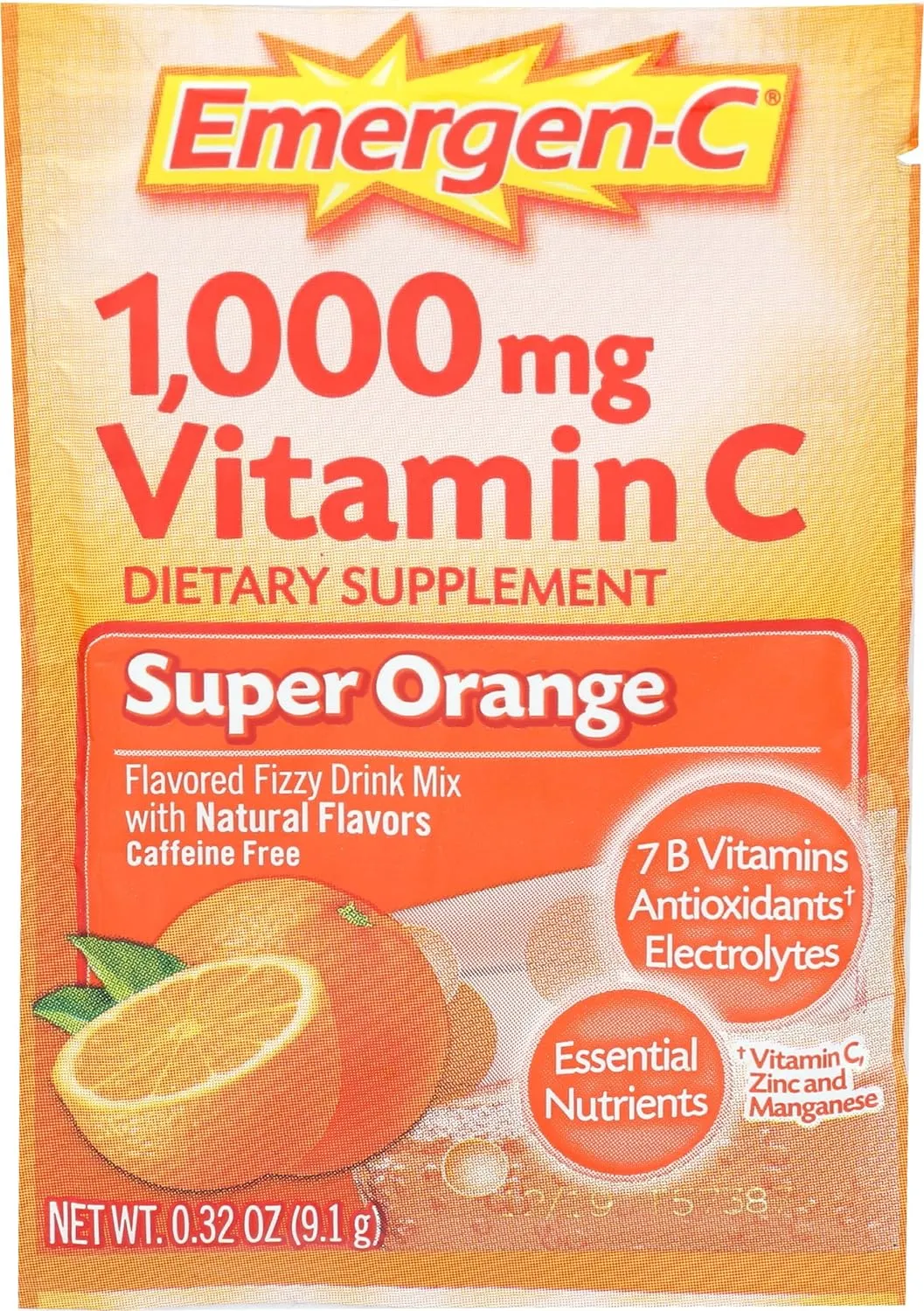 Alacer Super Orange Emergen C Packet, 0.32 OZ