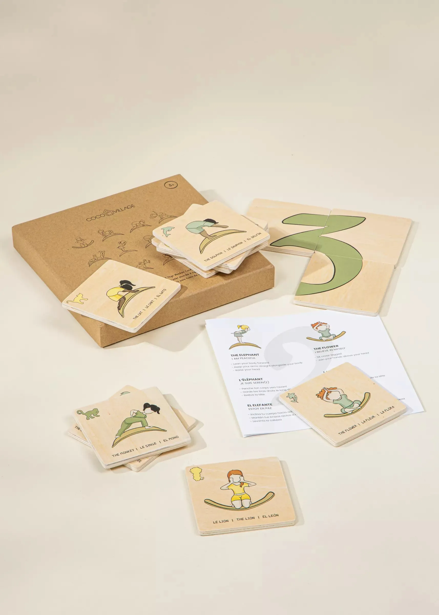 Balance Board Yoga Wooden Cards (12 pcs)
