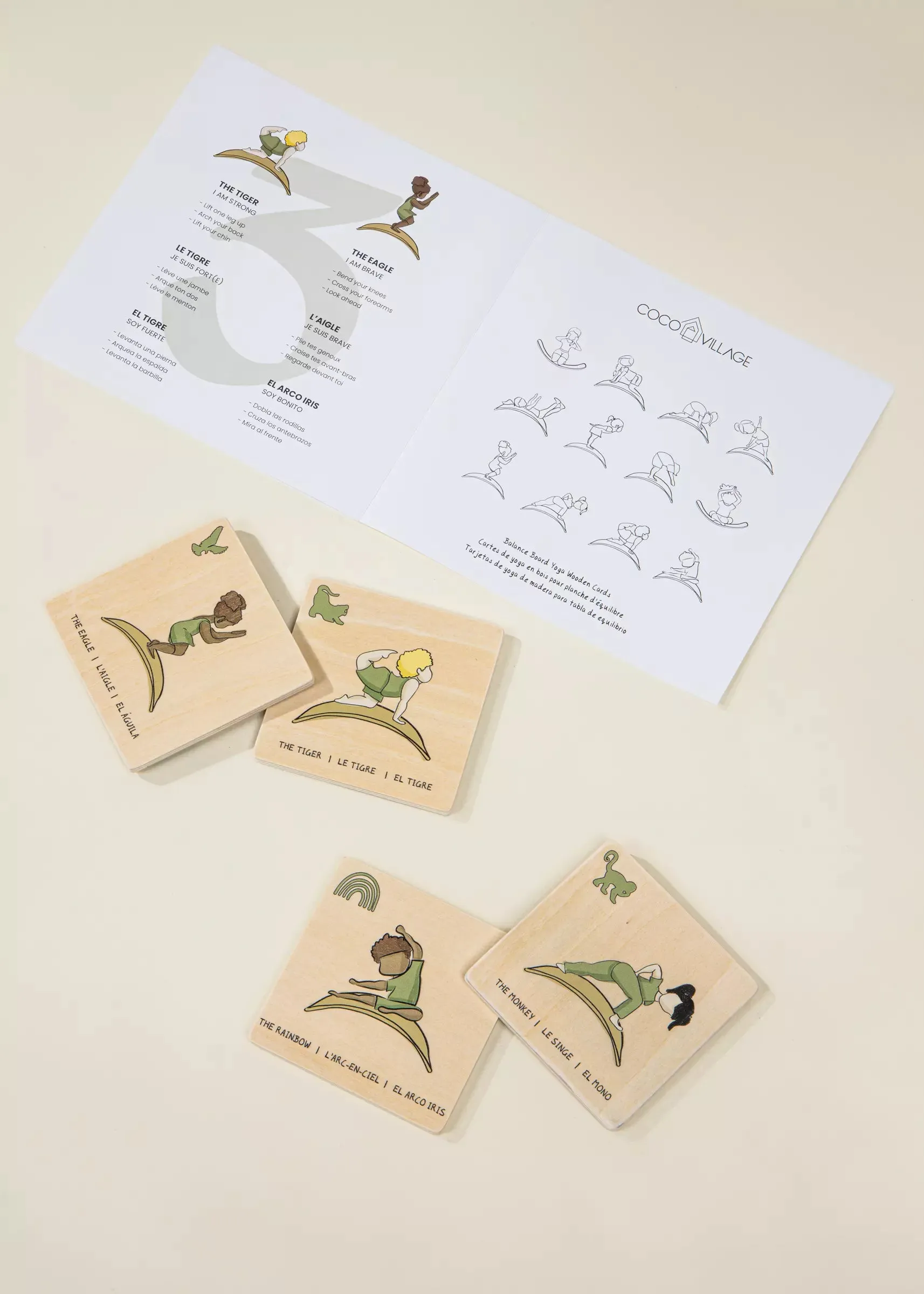 Balance Board Yoga Wooden Cards (12 pcs)