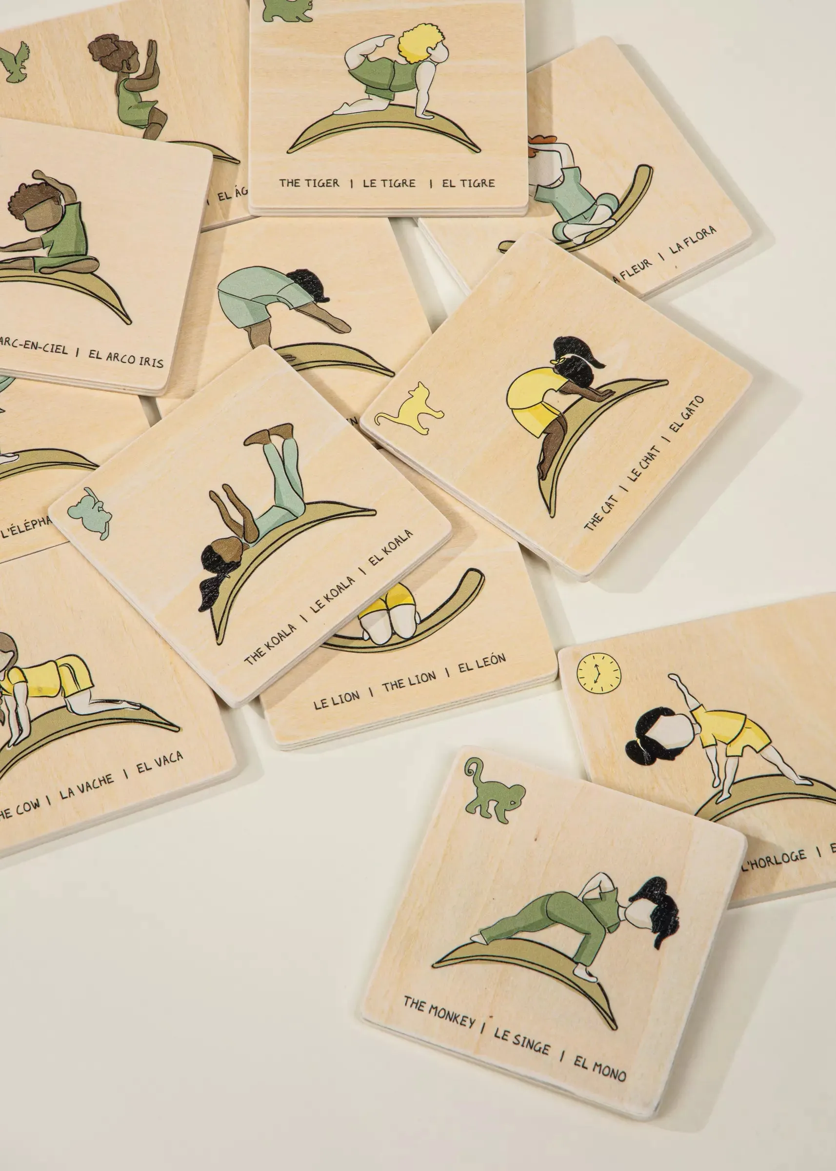 Balance Board Yoga Wooden Cards (12 pcs)