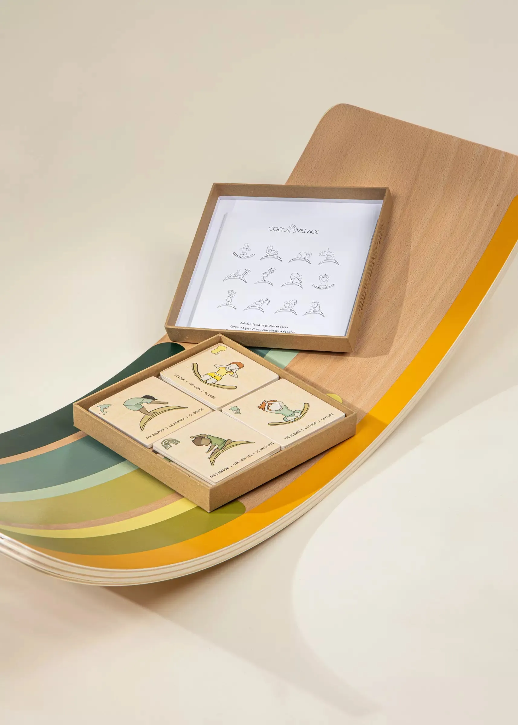 Balance Board Yoga Wooden Cards (12 pcs)