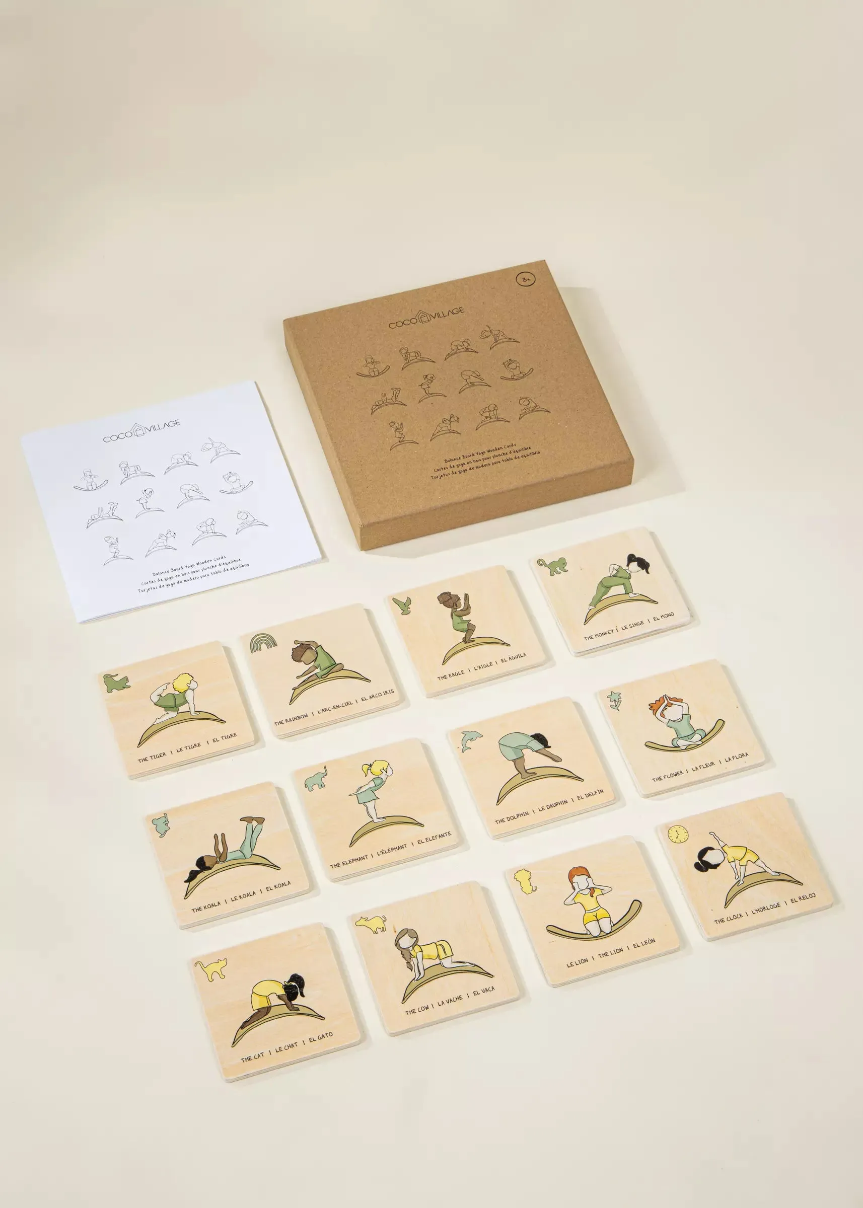 Balance Board Yoga Wooden Cards (12 pcs)