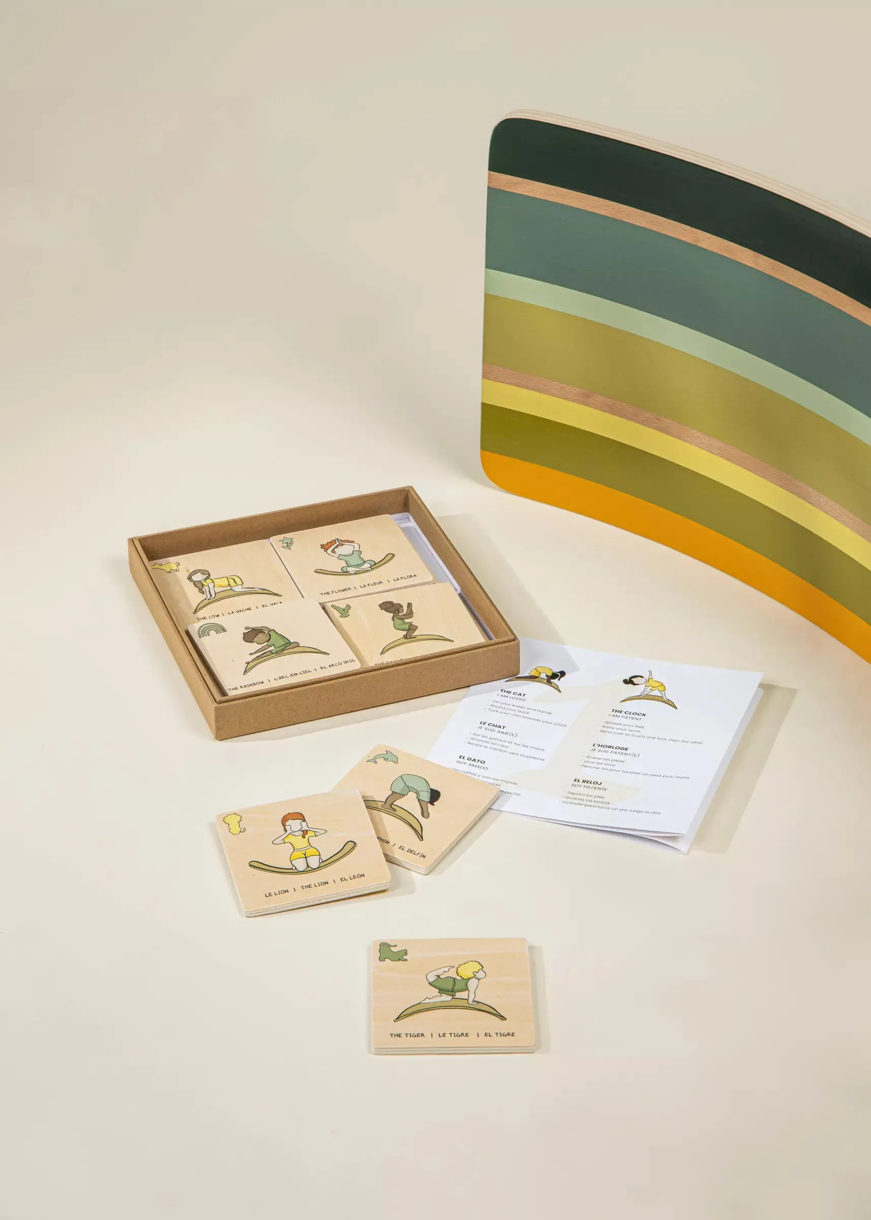 Balance Board Yoga Wooden Cards (12 pcs)