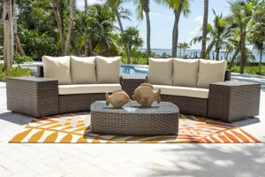 Big Sur 6 PC Sectional Set w/off-white cushions