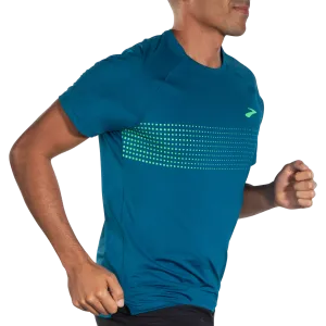 Brooks | Atmosphere Short Sleeve 2.0 | Men's | Dark Ocean/Pixel Stripe
