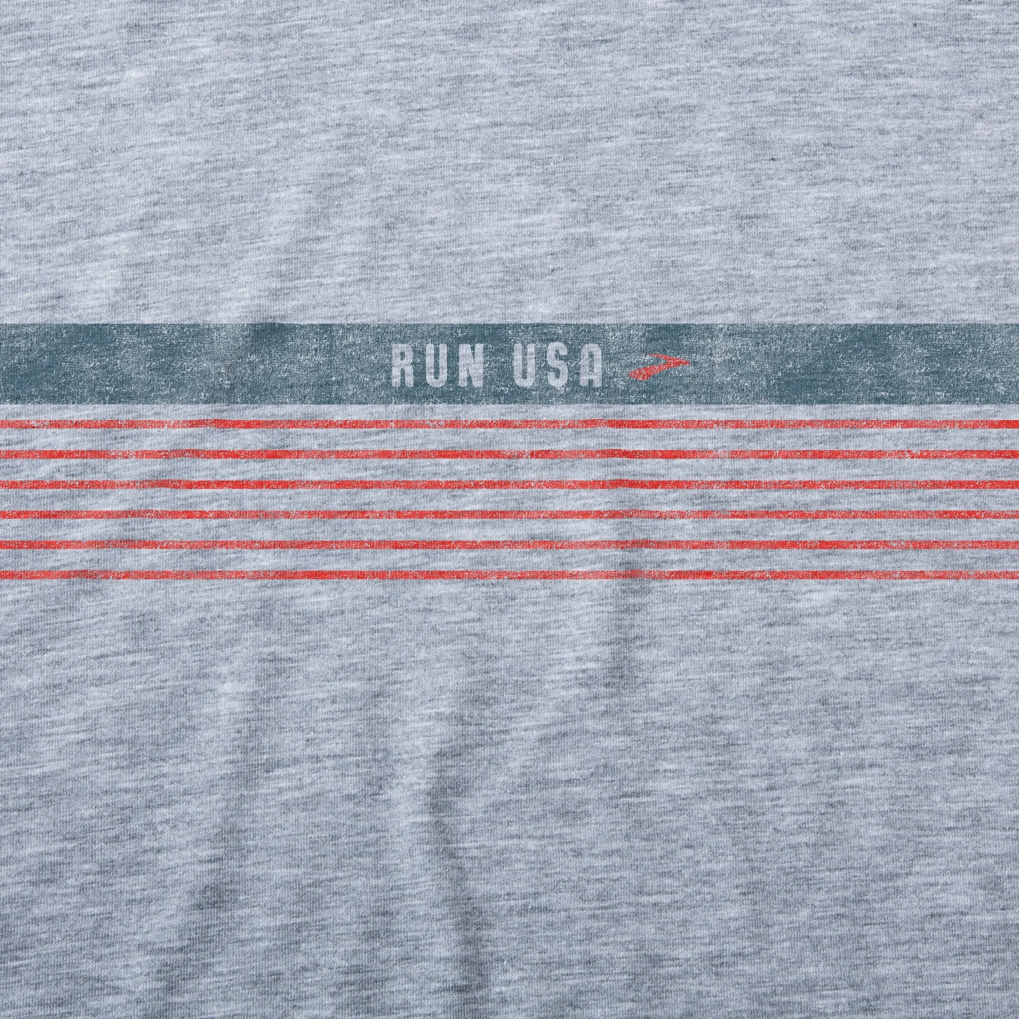 Brooks | Distance Short Sleeve 2.0 | Men's | Heather Ash/Run USA
