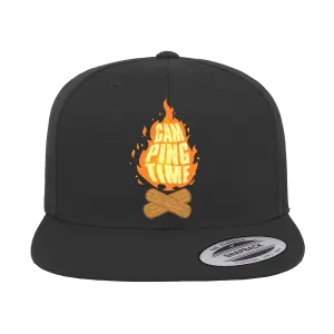 Camp Fire Printed Flat Bill Cap