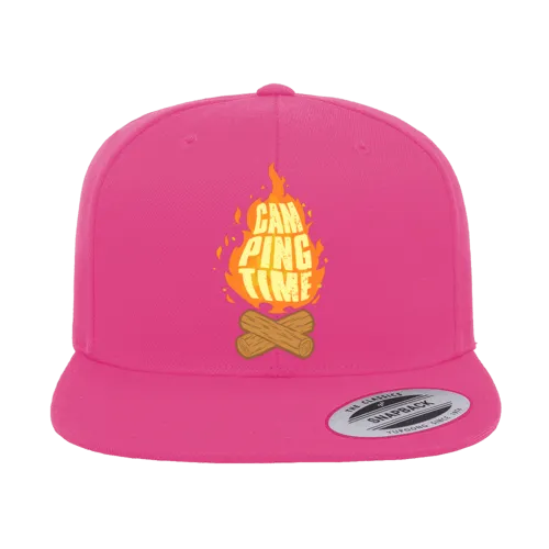 Camp Fire Printed Flat Bill Cap