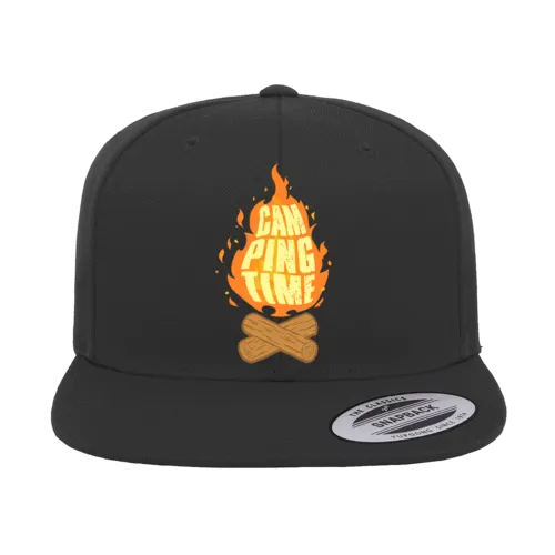 Camp Fire Printed Flat Bill Cap