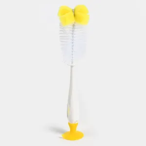 Cuddles Sponge Universal Feeding Bottle Brush 2 in 1-Yellow