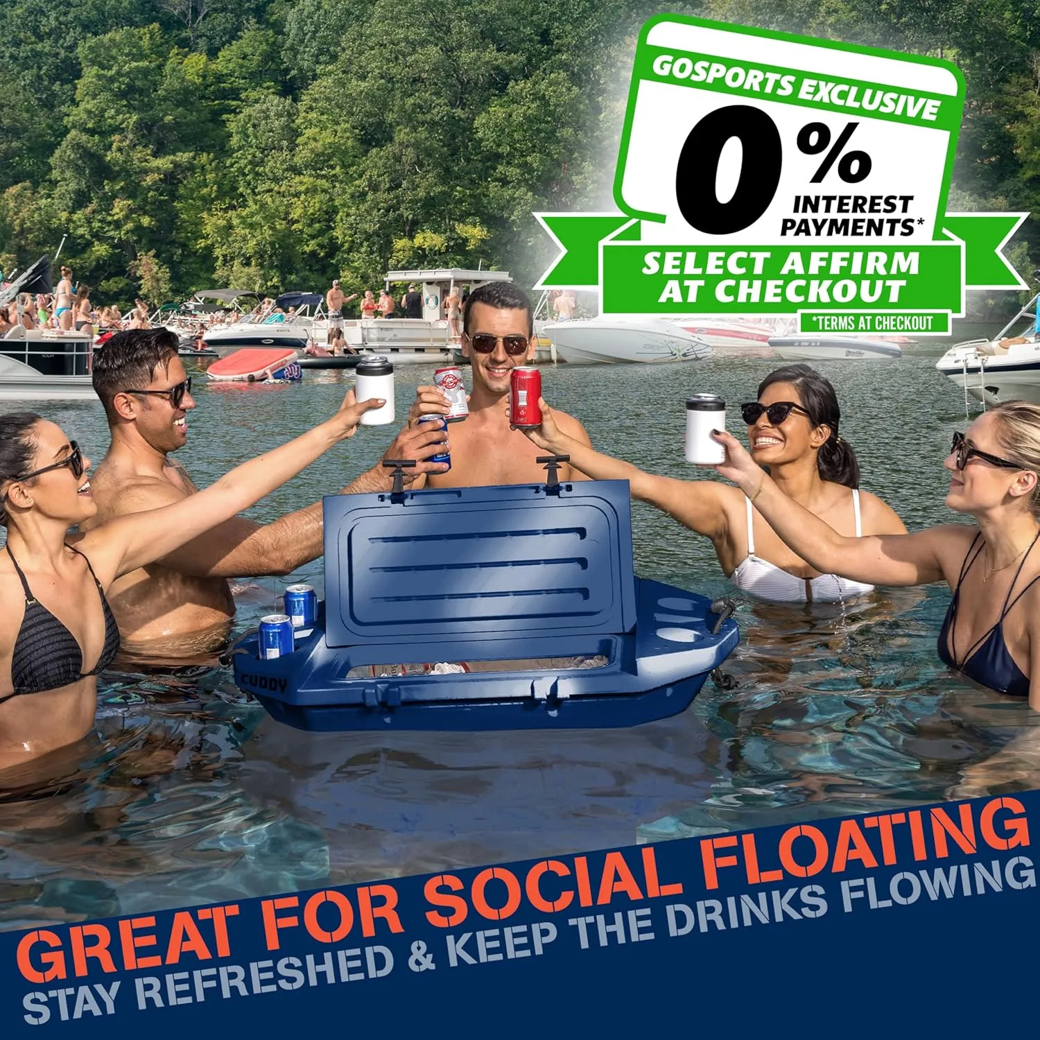 CUDDY Floating Cooler and Dry Storage Vessel for Land & Water  40QT Great for River, Beach, Kayak, Pool, & Lake - Multiple Color Options