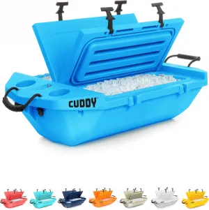 CUDDY Floating Cooler and Dry Storage Vessel for Land & Water  40QT Great for River, Beach, Kayak, Pool, & Lake - Multiple Color Options