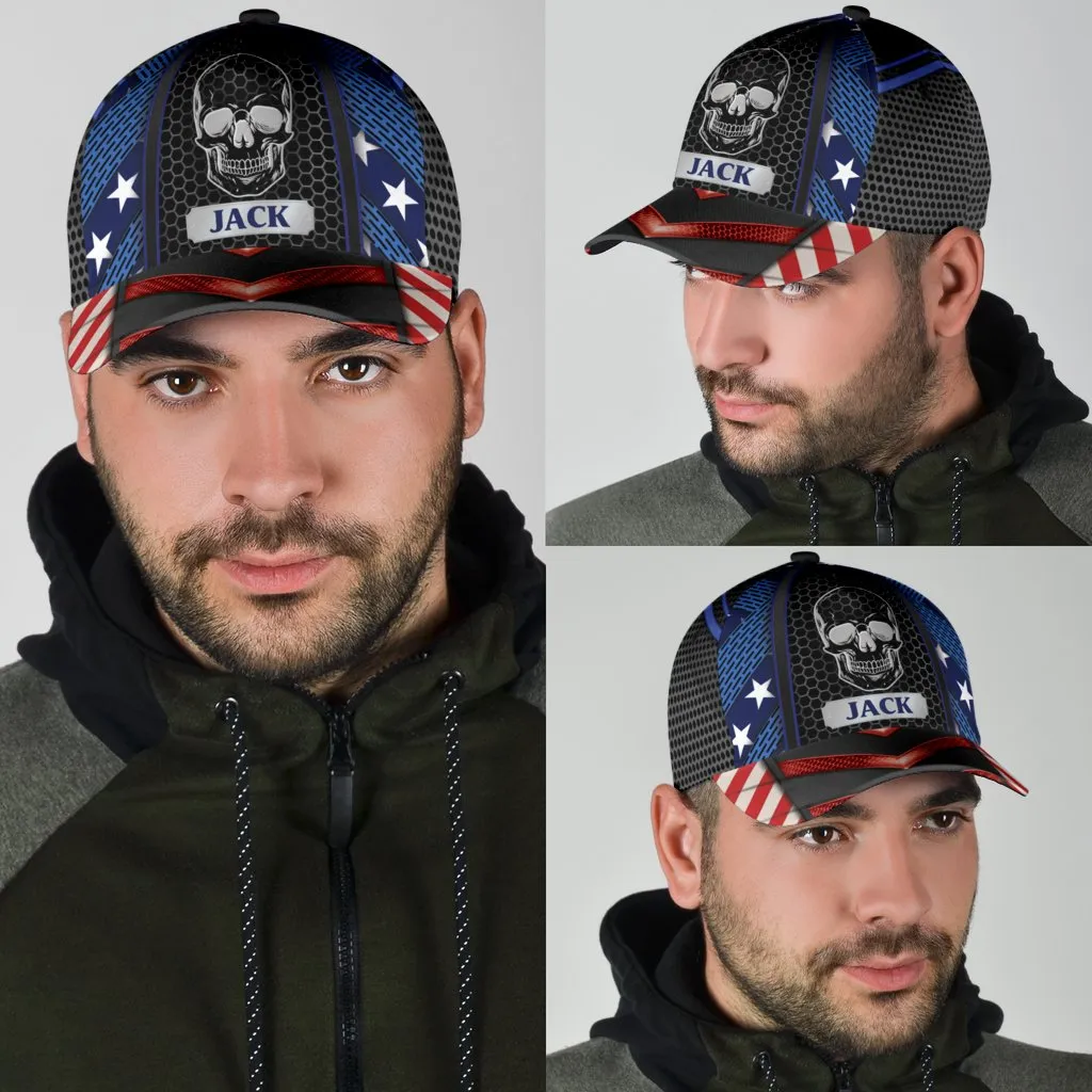 Custom Name Skull Baseball Cap Hat For Men And Women
