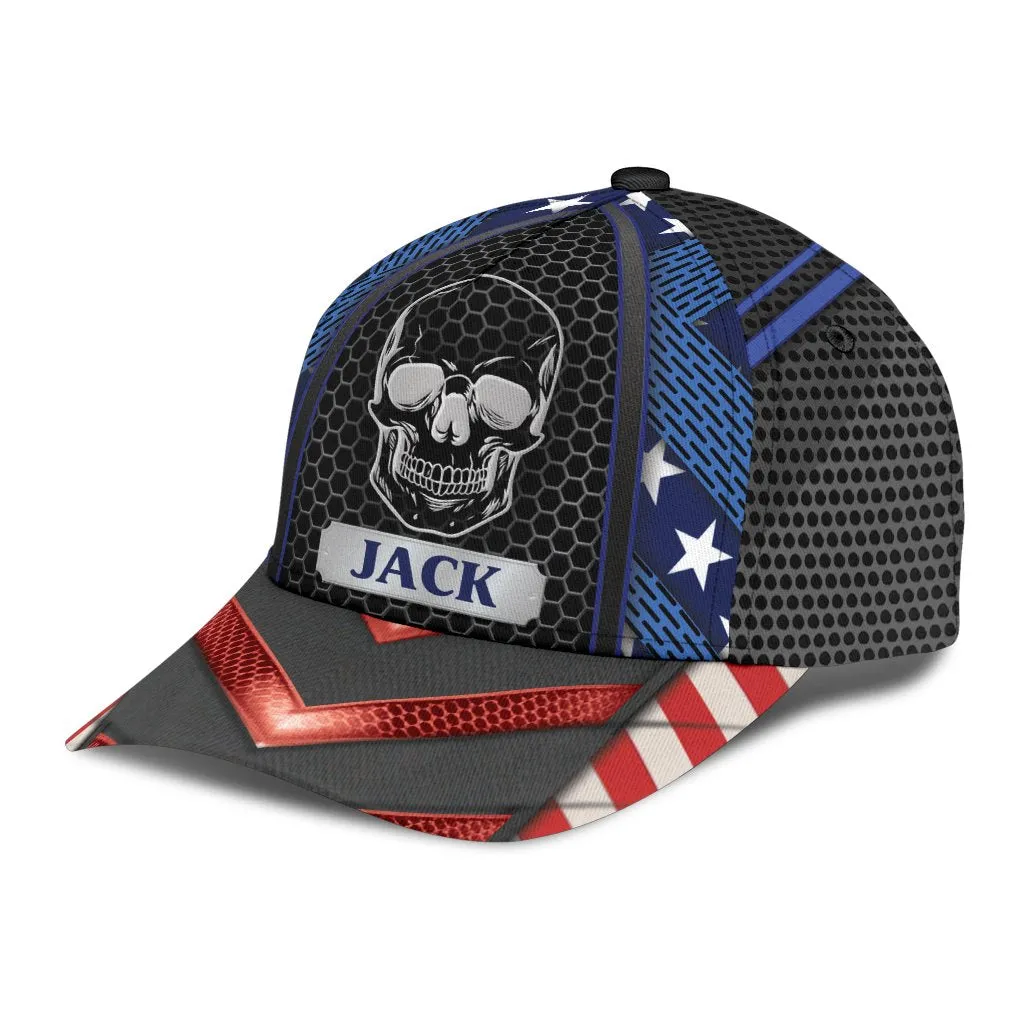 Custom Name Skull Baseball Cap Hat For Men And Women
