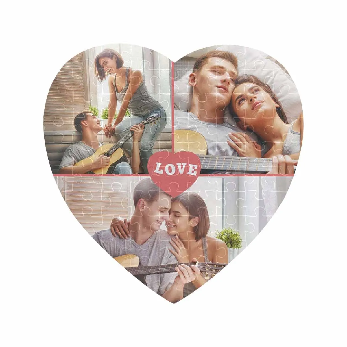 Custom Photo Love Heart-Shaped Jigsaw Puzzle Best Indoor Gifts For Lover 75 Pieces