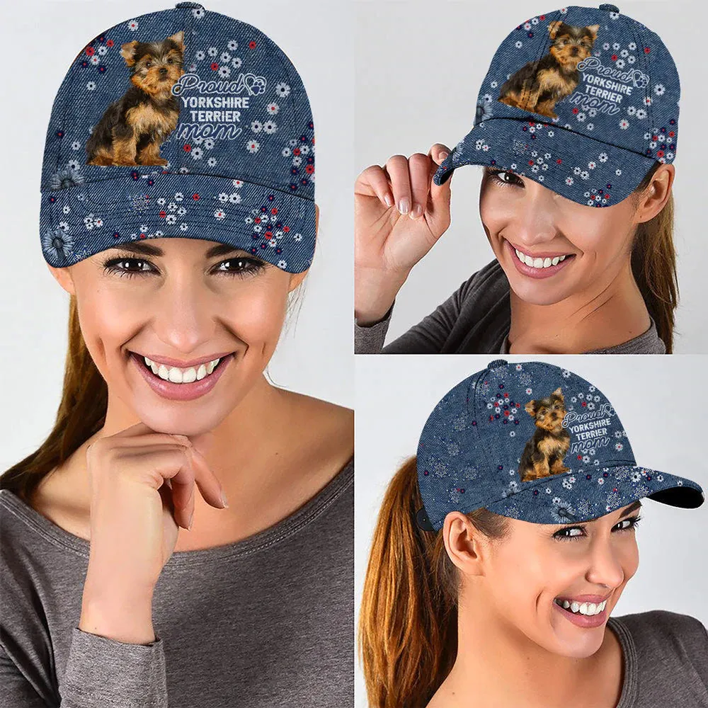 Customize Baseball Cap Hat With Pet Photo, Proud Yorkshire Terrier Mom Classic Cap Hat
