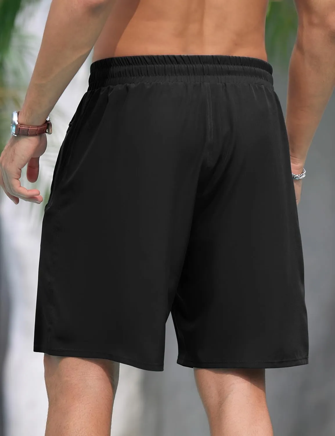 Cysincos Mens Swim Trunks with Compression Liner 7" 2 in 1 Quick Dry Swimming Swimwear Board Shorts with Zipper Pockets