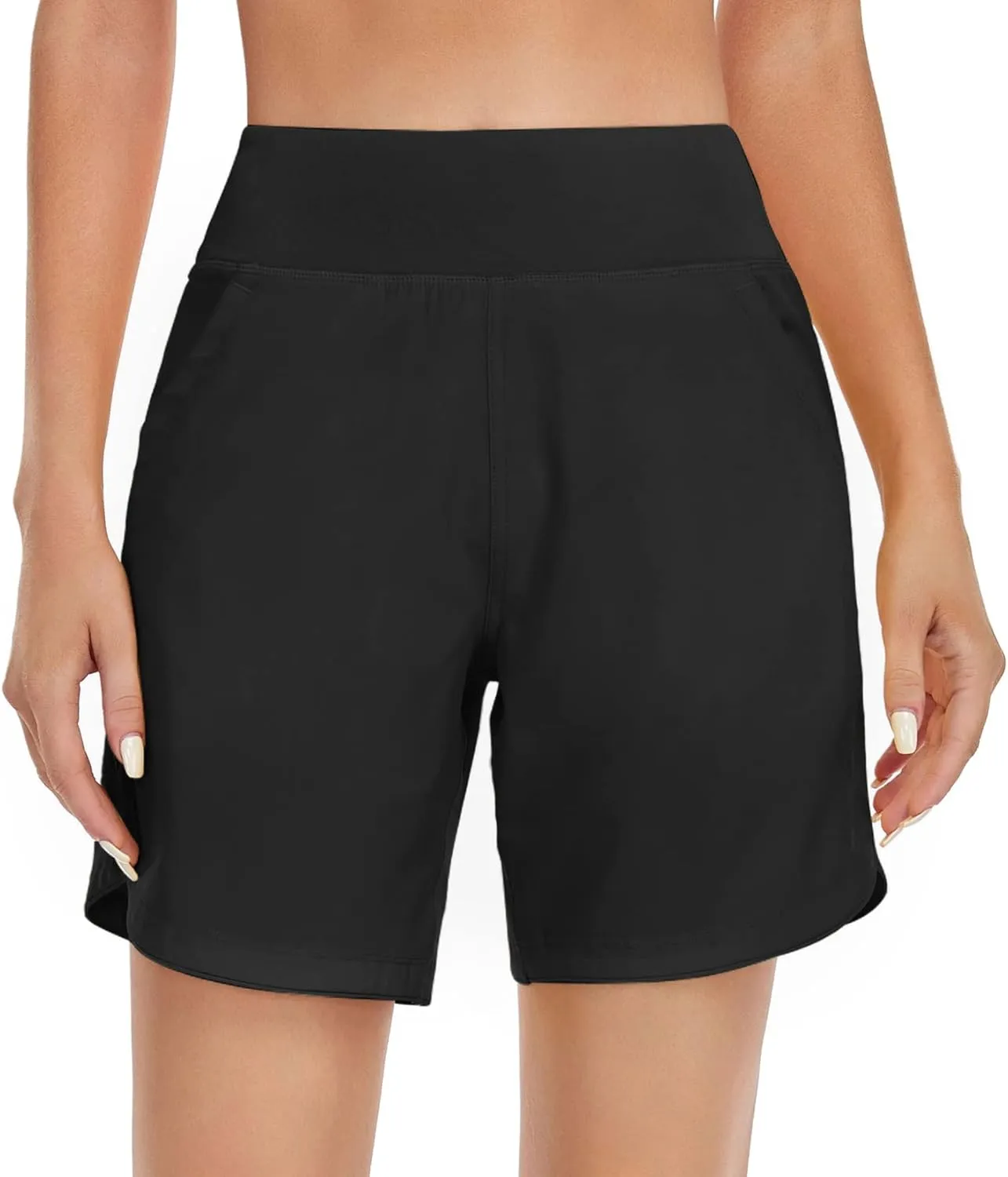 DAYOUNG Women's High Waisted Swim Skirt Tummy Control Board Shorts with Pocket Beach Bottoms with Liner