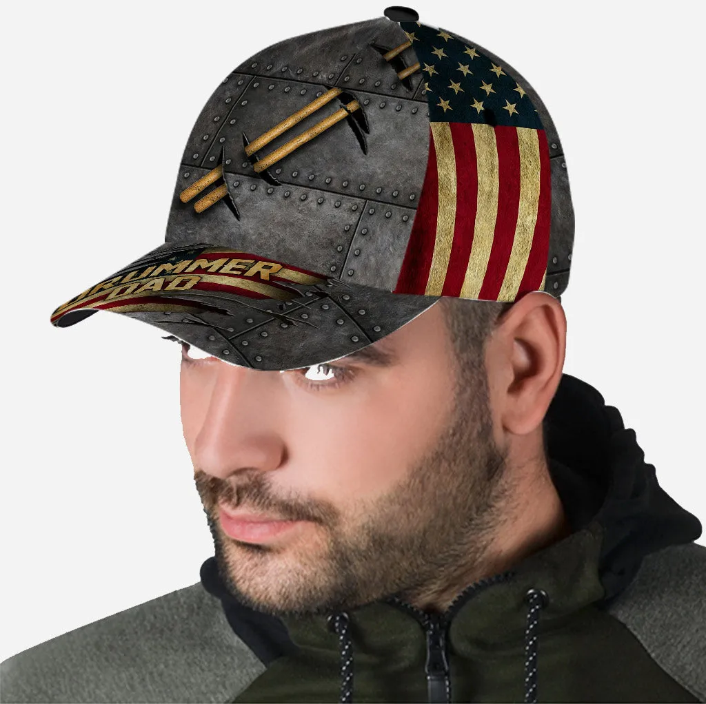 Drummer Dad Cap Hat Father Classic Cap Gift For Drum Drummer Dad