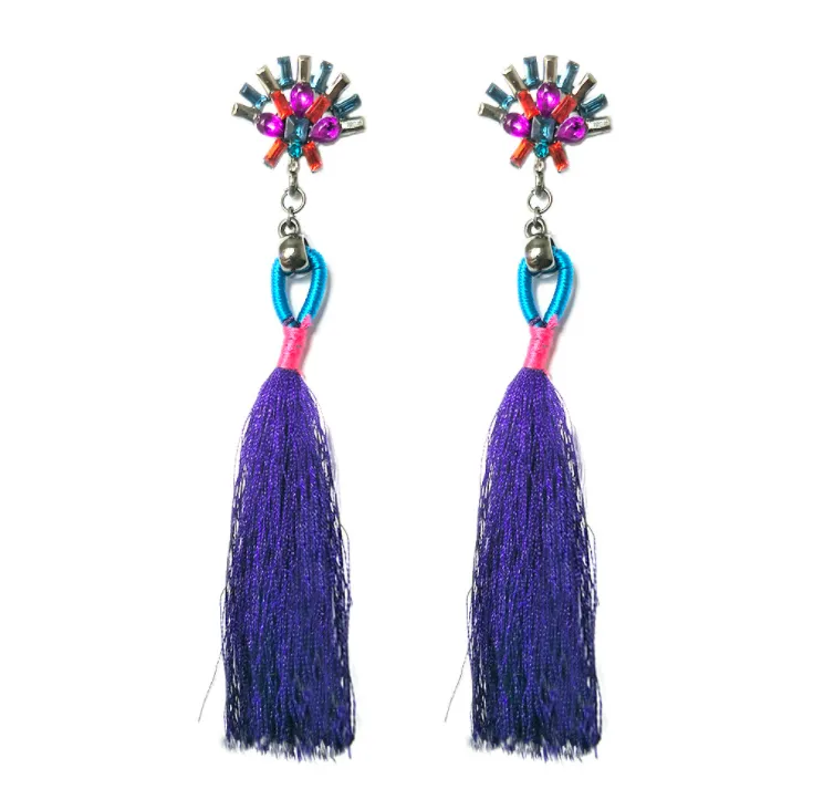 Fashion best tassel long earrings 5 colors 1 pair for jewelry accessories bohemia style Xmas party