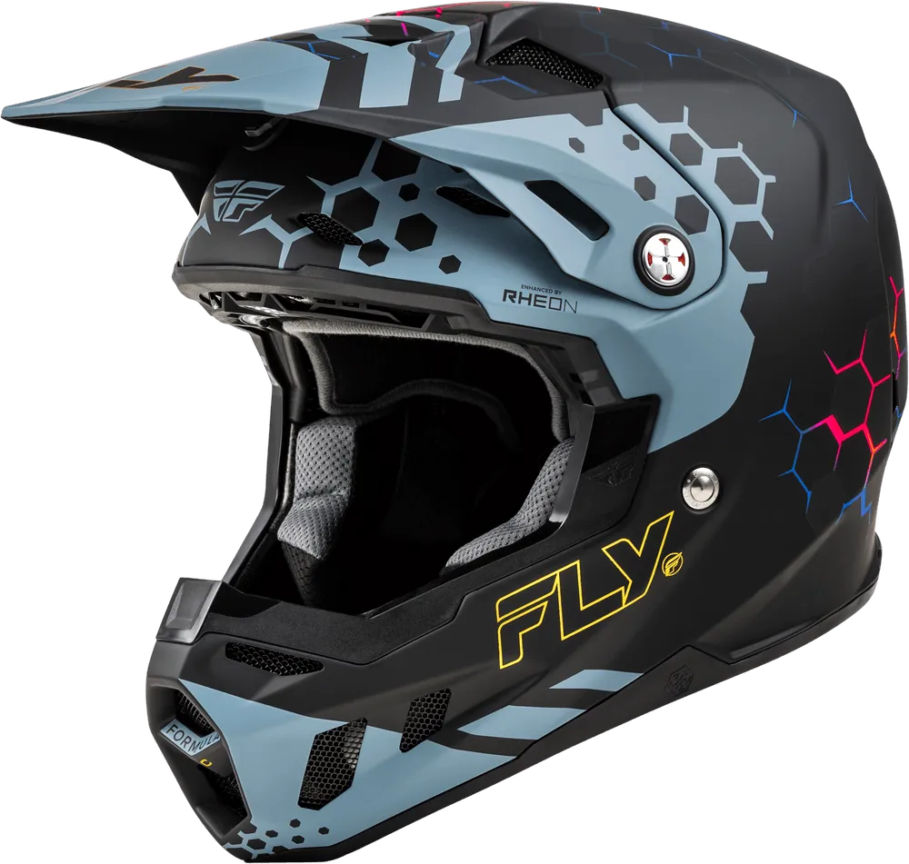 Fly Racing Youth Formula CC Tektonic Helmet Matte Blk/Slate/Blue