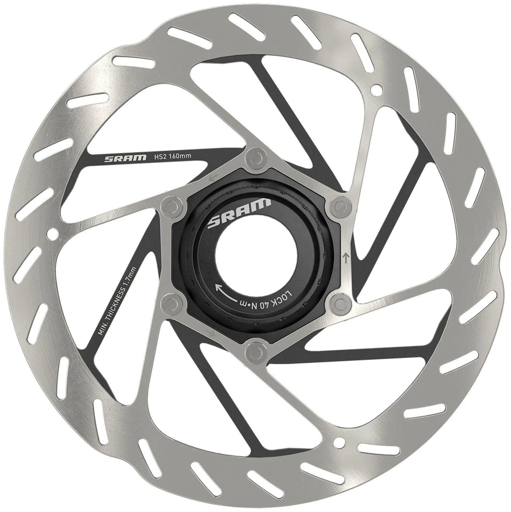HS2 Disc Brake Rotor - SRAM Center Lock, Gray