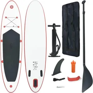 Inflatable Stand Up Paddle Board for Fun and Adventure, Lightweight and Durable, Beginners and Recreational Use, Red and White