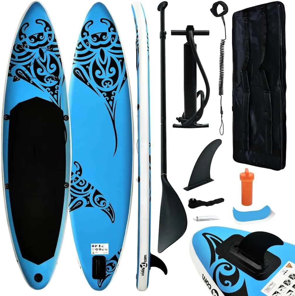 Inflatable Stand Up Paddleboard Set for Fun Water Adventures, Durable and Stable Design, for Paddlers, 126" x 29.9" x 5.9", Blue