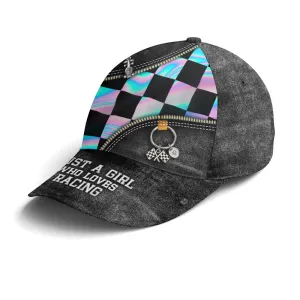 Just A Girl Who Loves Racing Black Jean Style Baseball Cap Coolspod