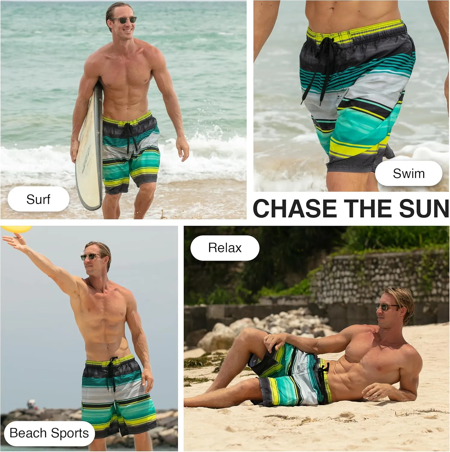 Kanu Surf Flex Men's Swim Trunks Quick-Dry Bathing Suit Men, 9" Inseam (Regular & Extended Sizes)