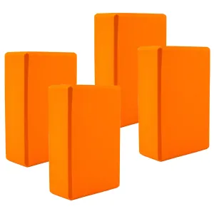 Kuber Industries High-Density Yoga Block|Lightweight & Portable Yoga Brick|Improve Strength & Flexibility-Pack of 4 (Orange)