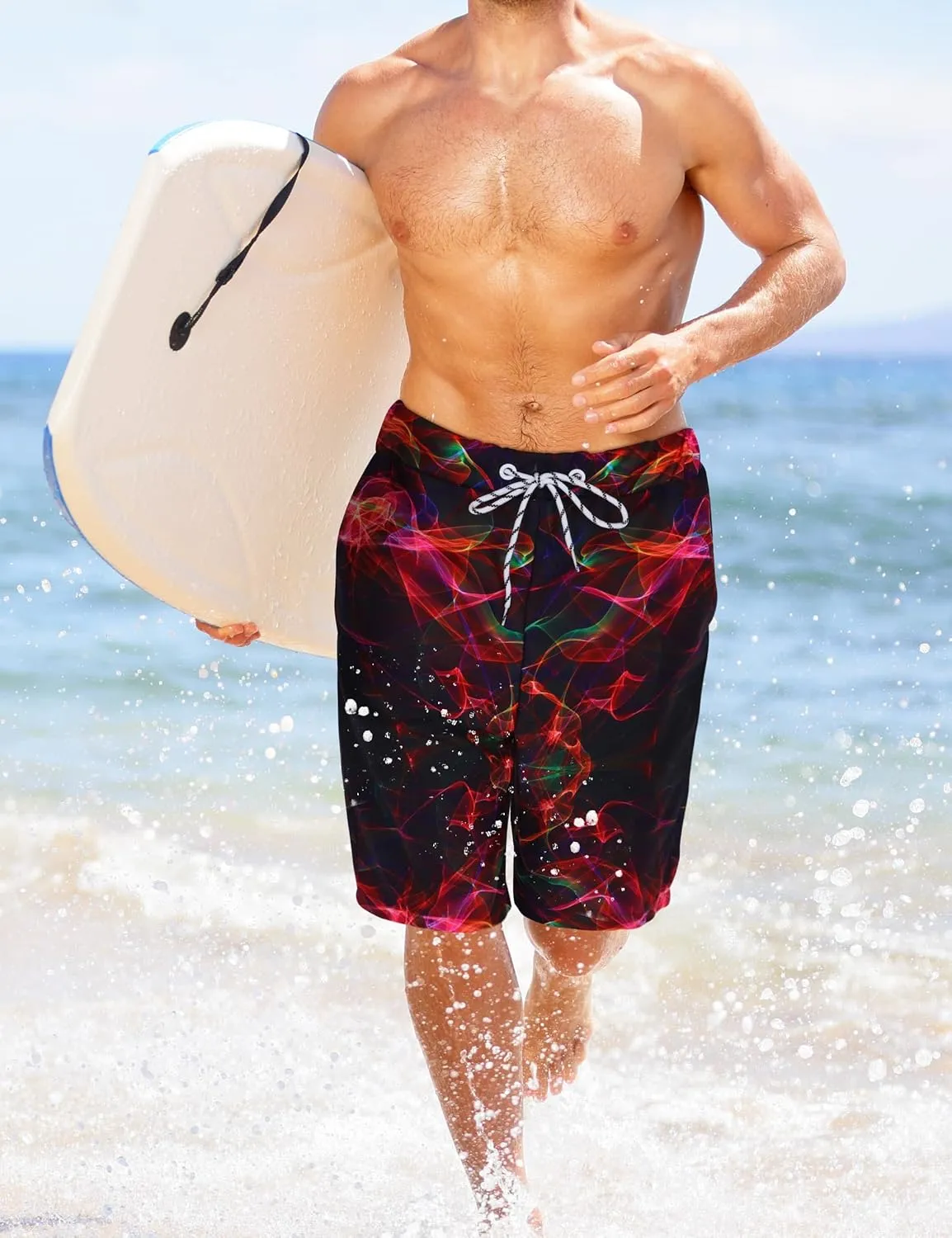 KYKU Swimming Trunks Men Swim Shorts Swimwear Beachwear Board Shorts with Pocket