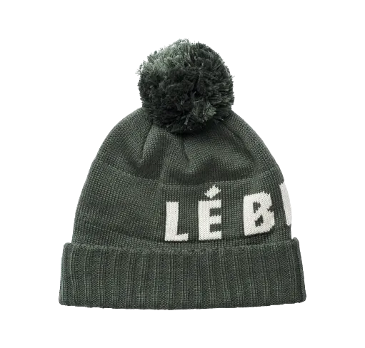 LeBent Logo Pom Pom Beanie Olive