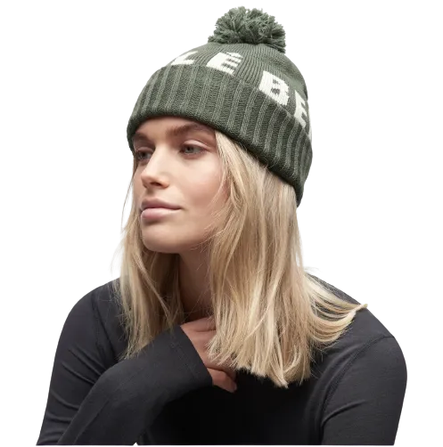 LeBent Logo Pom Pom Beanie Olive