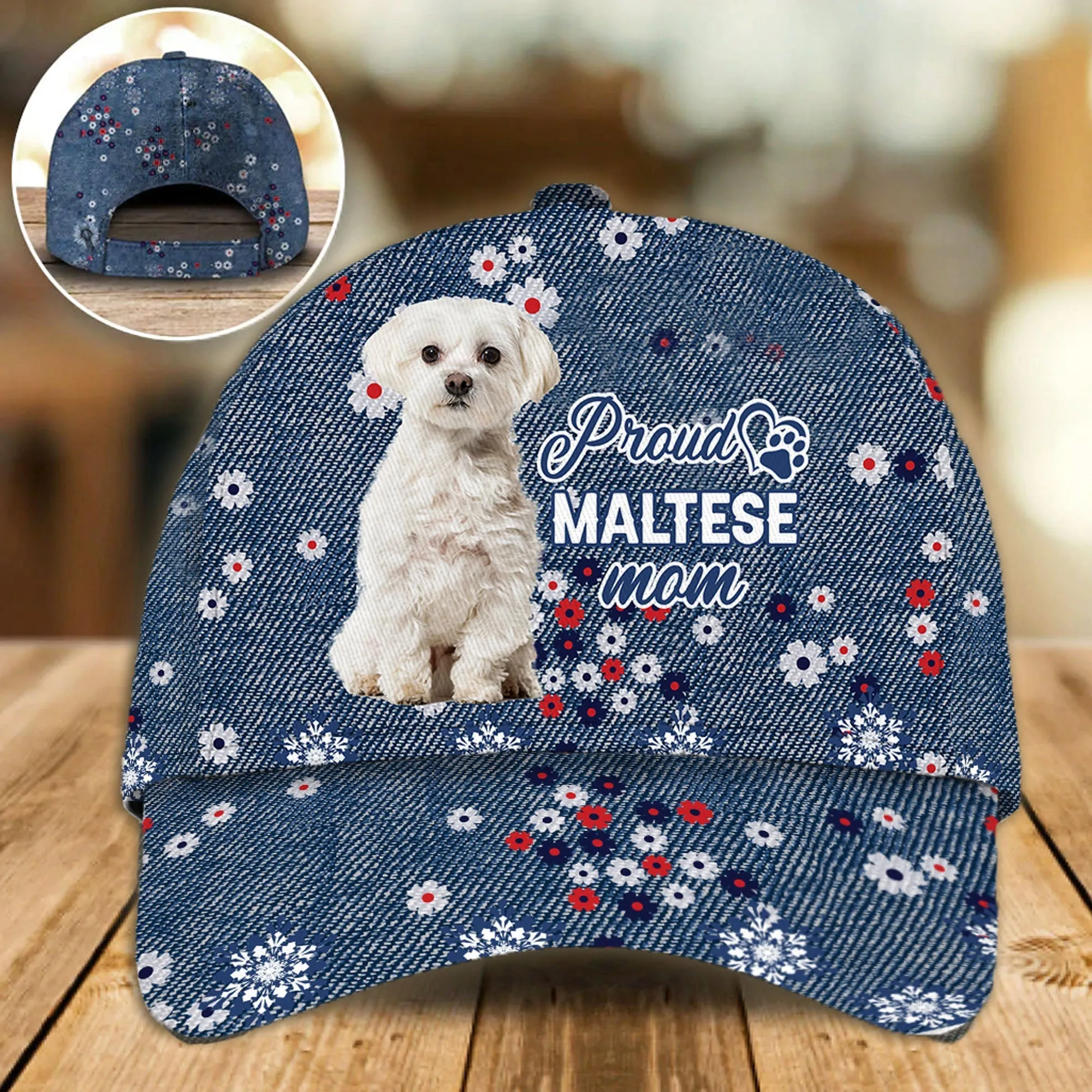 Maltese Proud Mom Cap Hat, Women Cap Hat, Dog Mom Cap Hat