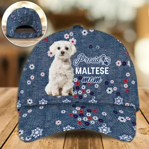 Maltese Proud Mom Cap Hat, Women Cap Hat, Dog Mom Cap Hat