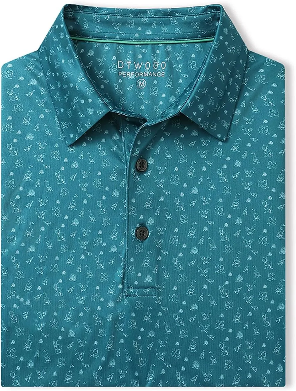 Men' s Golf Shirts Short Sleeve Print Performance Moisture Wicking Dry Fit Golf Polo Shirts for Men