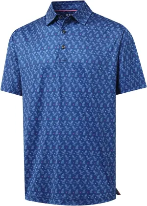Men' s Golf Shirts Short Sleeve Print Performance Moisture Wicking Dry Fit Golf Polo Shirts for Men