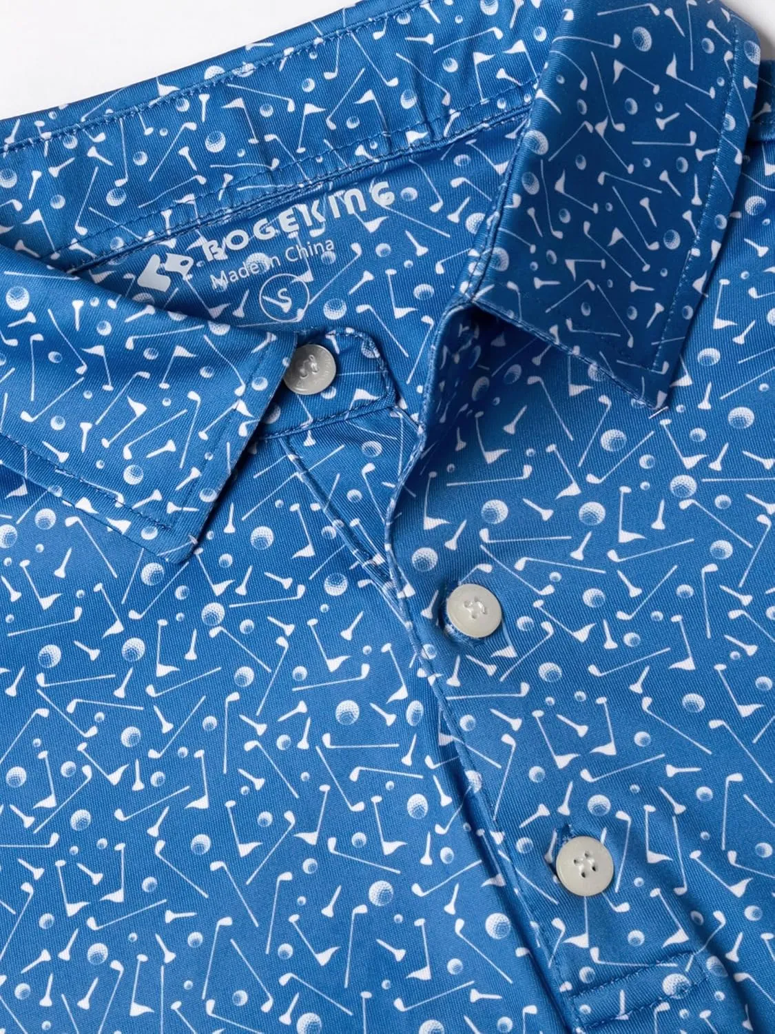 Mens Golf Shirt Relaxed Fit Printed Short Sleeve Performance Moisture Wicking Polo Shirt (S - 4XL)