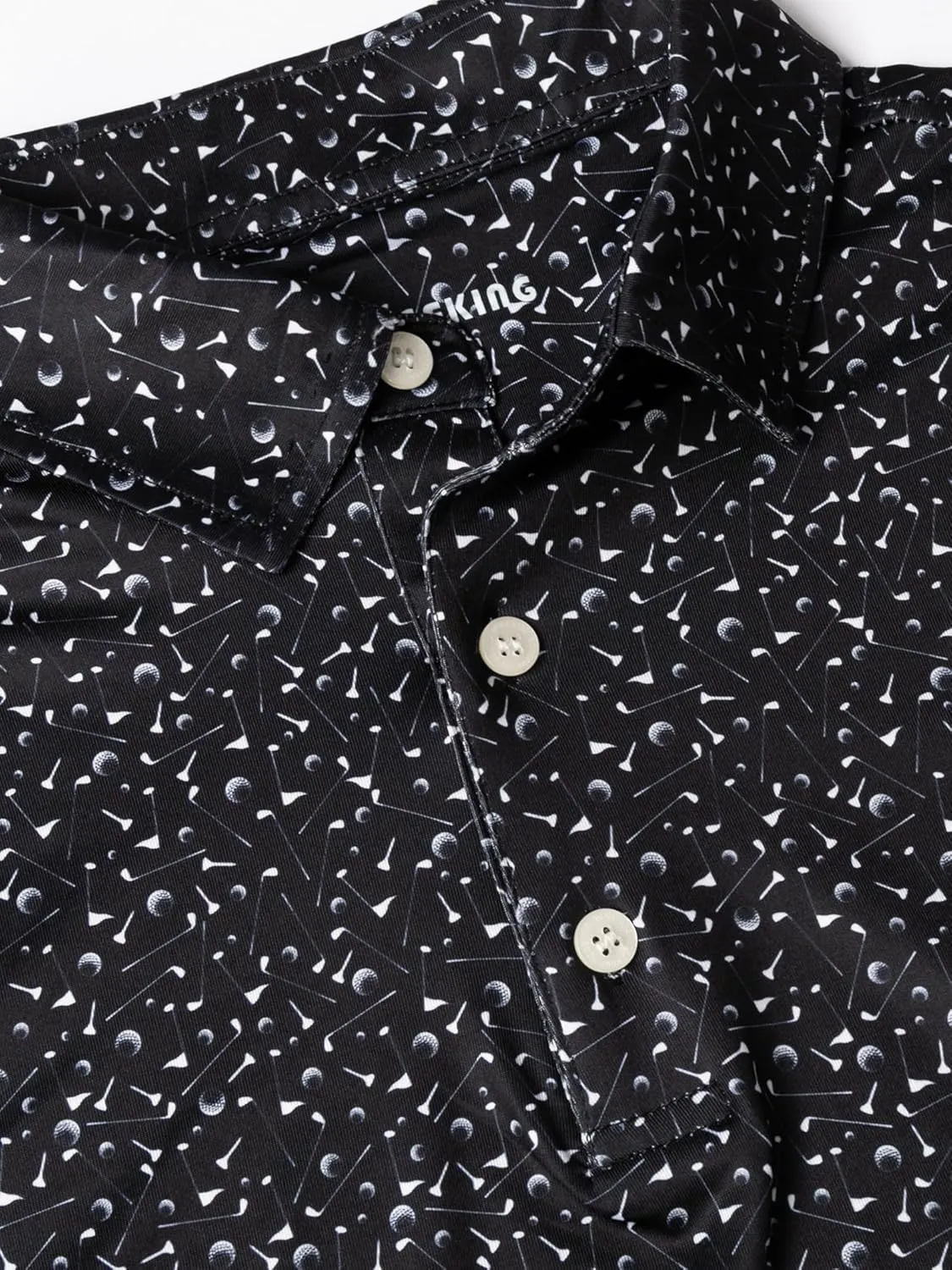 Mens Golf Shirt Relaxed Fit Printed Short Sleeve Performance Moisture Wicking Polo Shirt (S - 4XL)