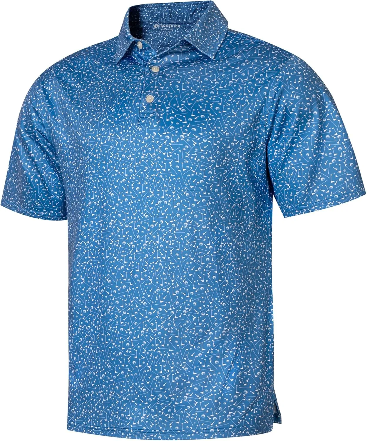 Mens Golf Shirt Relaxed Fit Printed Short Sleeve Performance Moisture Wicking Polo Shirt (S - 4XL)