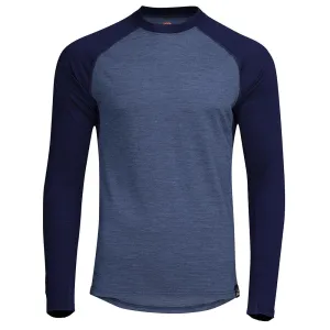 Mens Merino 180 Baseball Crew (Denim/Navy)