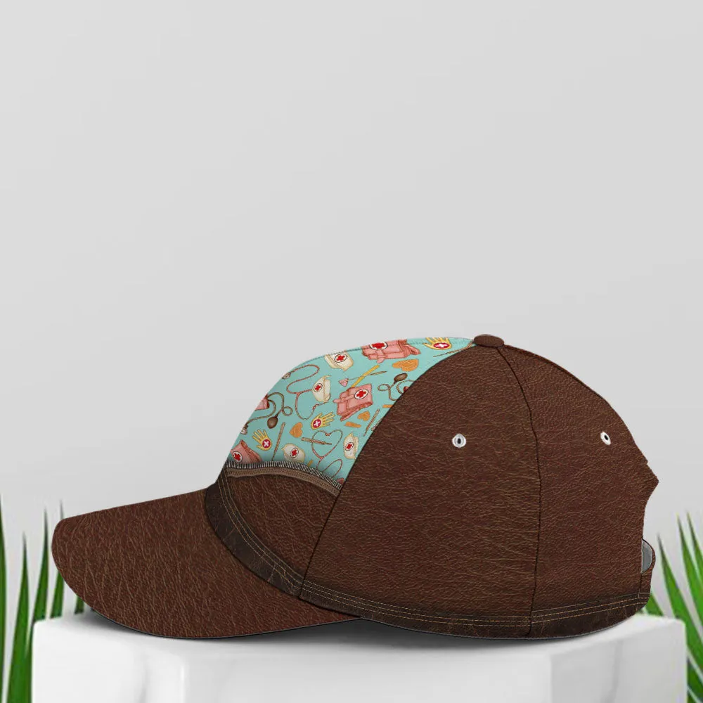 Nurse Pattern Leather Style Baseball Cap Coolspod