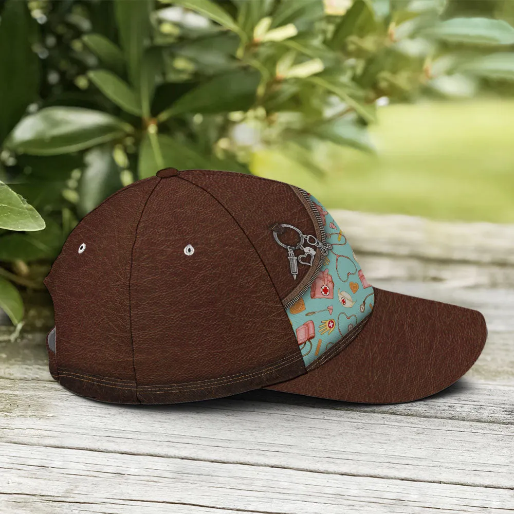 Nurse Pattern Leather Style Baseball Cap Coolspod